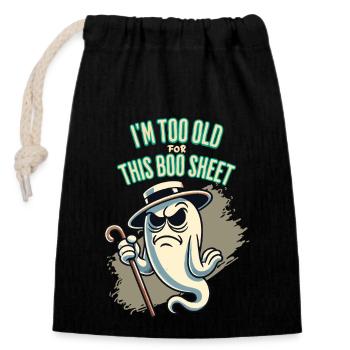 Boo Sheet Geist Lustiges Spruch Design - Verschließbarer Geschenkbeutel aus Baumwolle (14x20cm) - Schwarz - Vorne