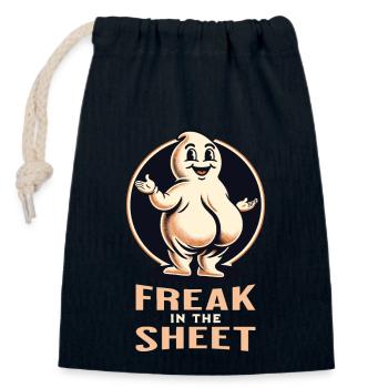 Freak dans la feuille drôle de conception fantôme - Sac cadeau en coton avec cordon (14 x 20 cm) - bleu marine - Devant