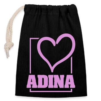 Bachelorette Adina - Closable cotton gift bag (14x20cm) - black - Front