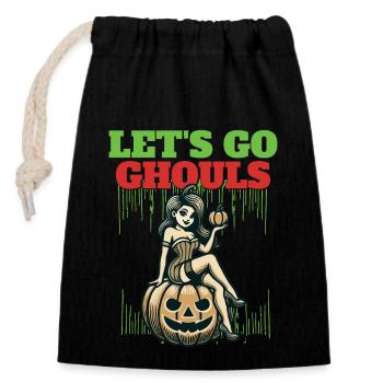 Lets Go Ghouls Drôle Halloween Fille - Sac cadeau en coton avec cordon (14 x 20 cm) - noir - Devant