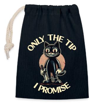 Funny Cat Saying only The Tip Psycho Cat - Closable cotton gift bag (14x20cm) - navy - Front