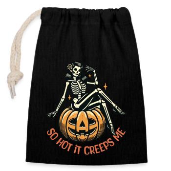 tellement chaud que ça me fait peur Lustiger Halloween Spruch - Sac cadeau en coton avec cordon (14 x 20 cm) - noir - Devant