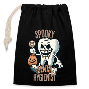 Spooky Dental Hygienist Halloween Design - Verschließbarer Geschenkbeutel aus Baumwolle (14x20cm) - Schwarz - Vorne