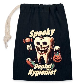 Halloween Spooky Dental Hygienist - Verschließbarer Geschenkbeutel aus Baumwolle (14x20cm) - Navy - Vorne
