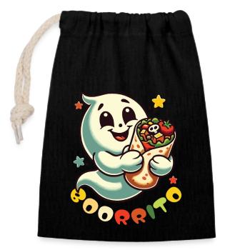 Booorrito Ghost for Burrito Fans - Closable cotton gift bag (14x20cm) - black - Front