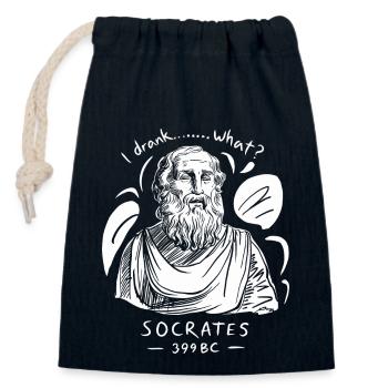 Philosophischer Humor für Denker - Verschließbarer Geschenkbeutel aus Baumwolle (14x20cm) - Navy - Vorne
