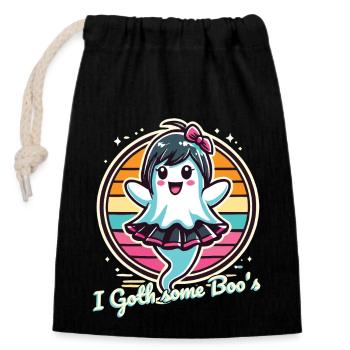Halloween Goth Girl I Goth Some Boo's - Closable cotton gift bag (14x20cm) - black - Front