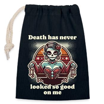 Death has never been so stylish - Closable cotton gift bag (14x20cm) - navy - Front