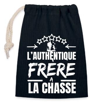 THE AUTHENTIC BROTHER ON THE HUNT - Closable cotton gift bag (14x20cm) - navy - Front