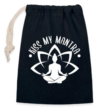 Pilates Enthusiasts Kiss My Mantra Pilates - Closable cotton gift bag (14x20cm) - navy - Front