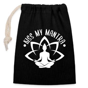 Les amateurs de Pilates embrassent mon mantra Pilates - Sac cadeau en coton avec cordon (14 x 20 cm) - noir - Devant