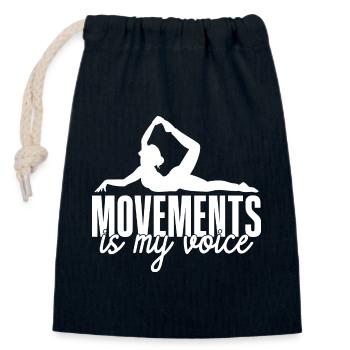 Pilates Enthusiasts Movements Is My Voice Pilates - Closable cotton gift bag (14x20cm) - navy - Front