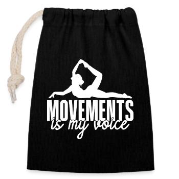 Pilates Enthusiasts Movements Is My Voice Pilates - Closable cotton gift bag (14x20cm) - black - Front