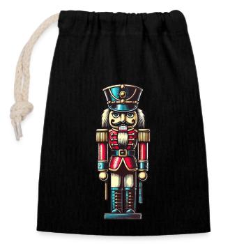 Christmas Nutcracker Noble - Closable cotton gift bag (14x20cm) - black - Front
