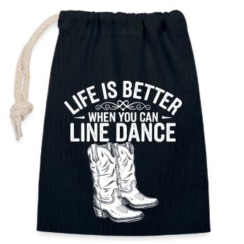Line Dance bringt Freude - Verschließbarer Geschenkbeutel aus Baumwolle (14x20cm) - Navy - Vorne