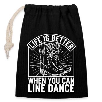 Western love on the dance floor - Closable cotton gift bag (14x20cm) - black - Front