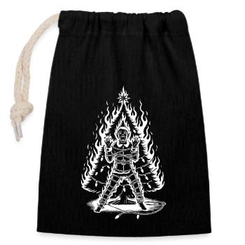 Cunning Sarcasm Horror Christmas Design - Closable cotton gift bag (14x20cm) - black - Front