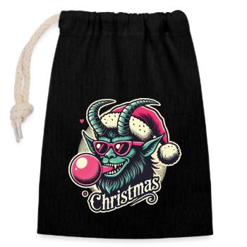 Krampus Christmas Sigma Male Style - Closable cotton gift bag (14x20cm) - black - Front