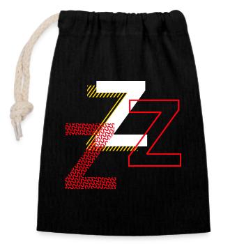 Alphabet Design Lettre Z - Sac cadeau en coton avec cordon (14 x 20 cm) - noir - Devant