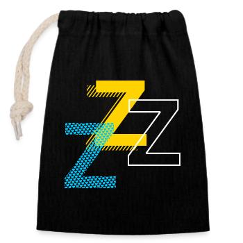 Lettre Z de l’alphabet - Sac cadeau en coton avec cordon (14 x 20 cm) - noir - Devant