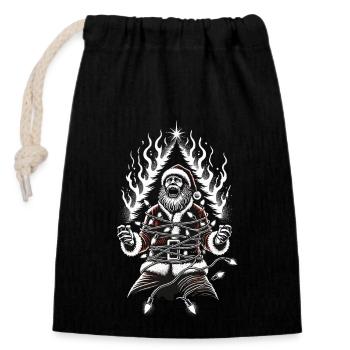 Noël Électrocution Horreur Humour Design - Sac cadeau en coton avec cordon (14 x 20 cm) - noir - Devant
