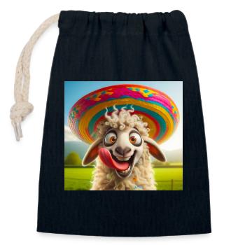 Schaf mit Sombrero - Verschließbarer Geschenkbeutel aus Baumwolle (14x20cm) - Navy - Vorne