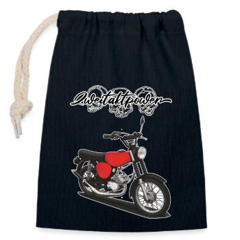 S51 (rouge) // Illustration - Sac cadeau en coton avec cordon (14 x 20 cm) - bleu marine - Devant