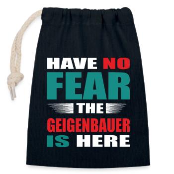 Have no Fear the Geigenbauer is here Outfit - Verschließbarer Geschenkbeutel aus Baumwolle (14x20cm) - Navy - Vorne