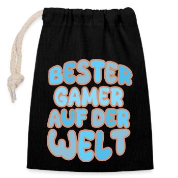 Calling: Gamer - Closable cotton gift bag (14x20cm) - black - Front