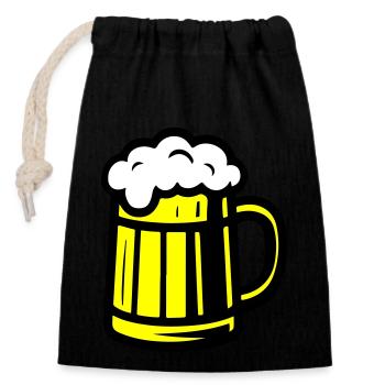 Beer Glass Beer Mug - Closable cotton gift bag (14x20cm) - black - Front