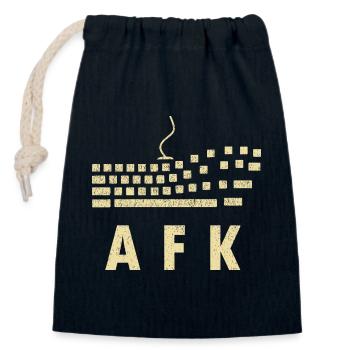 AFK - Jeu en attente - Sac cadeau en coton avec cordon (14 x 20 cm) - bleu marine - Devant