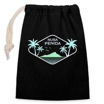 Nusa Penida Palmen Insel Strand Ubud Bali Souvenir - Verschließbarer Geschenkbeutel aus Baumwolle (14x20cm) - Schwarz - Vorne
