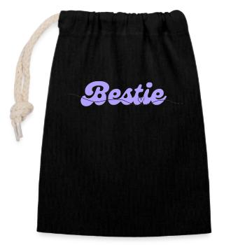 Cœur de bête - Sac cadeau en coton avec cordon (14 x 20 cm) - noir - Devant