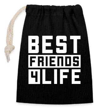 Best Friends Saying Friendship - Closable cotton gift bag (14x20cm) - black - Front