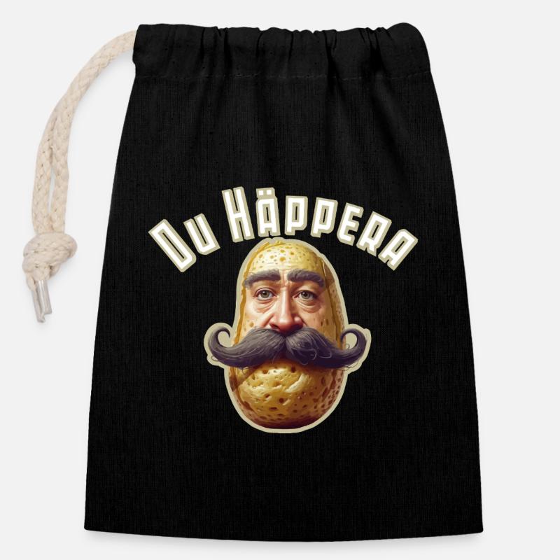 duhappera - Verschließbarer Geschenkbeutel aus Baumwolle (14x20cm) - Schwarz