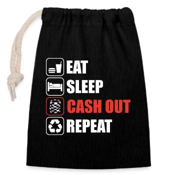 Cash out Casino Gambling Funny Player - Sac cadeau en coton avec cordon (14 x 20 cm) - noir - Devant