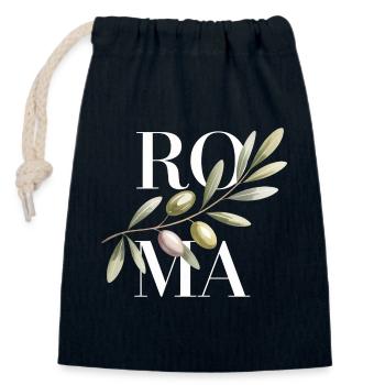 ROMA – Olive Branch - Verschließbarer Geschenkbeutel aus Baumwolle (14x20cm) - Navy - Vorne