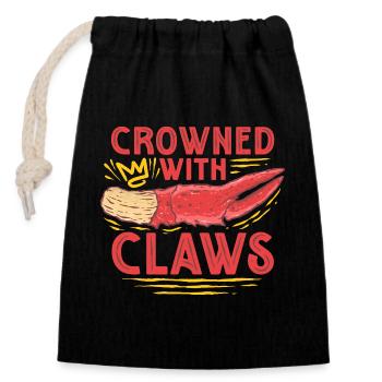 Crabes royaux d’Alaska couronnés de pinces - Sac cadeau en coton avec cordon (14 x 20 cm) - noir - Devant