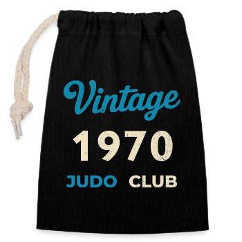 Vintage 1970's Judo Club Retro Birth Year Gift - Closable cotton gift bag (14x20cm) - black - Front