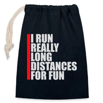 Je cours de très longues distances pour un marathon amusant - Sac cadeau en coton avec cordon (14 x 20 cm) - bleu marine - Devant