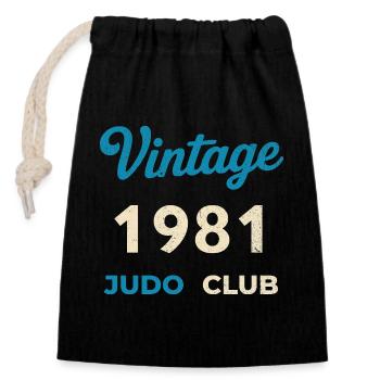 Vintage 1981 Judo Club Retro Birth Year Gift - Closable cotton gift bag (14x20cm) - black - Front