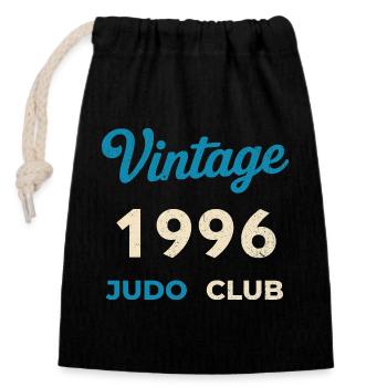 Vintage 1996 Judo Club Retro Birth Year Gift - Closable cotton gift bag (14x20cm) - black - Front