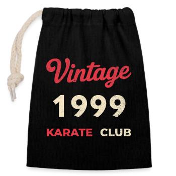 Année de naissance du Karate Club Rétro - Sac cadeau en coton avec cordon (14 x 20 cm) - noir - Devant