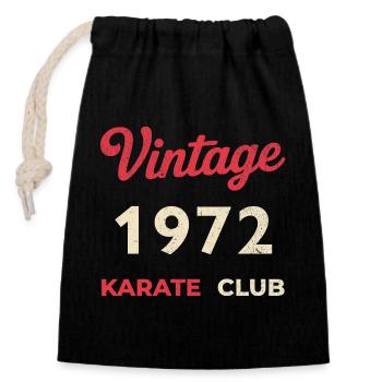Vintage 1972 – Année de naissance rétro du Karate Club - Sac cadeau en coton avec cordon (14 x 20 cm) - noir - Devant