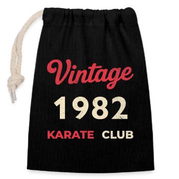 Vintage 1982 – Année de naissance rétro du Karate Club - Sac cadeau en coton avec cordon (14 x 20 cm) - noir - Devant