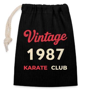 Vintage 1987 – Année de naissance rétro du Karate Club - Sac cadeau en coton avec cordon (14 x 20 cm) - noir - Devant
