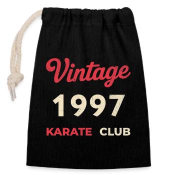 Millésime 1997 – Année de naissance rétro du Karate Club - Sac cadeau en coton avec cordon (14 x 20 cm) - noir - Devant