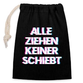 Hardtekk Tekk - Closable cotton gift bag (14x20cm) - black - Front