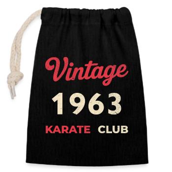 Vintage 1963 – Année de naissance rétro du Karate Club - Sac cadeau en coton avec cordon (14 x 20 cm) - noir - Devant