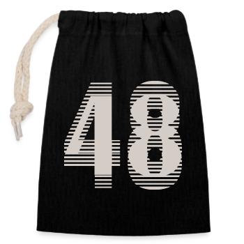 Numéro de course 48 – Passion du sport automobile - Sac cadeau en coton avec cordon (14 x 20 cm) - noir - Devant